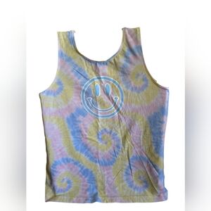 Wonder Nation Girls Tie-Dye Tank Top with Smiley Face Emoji; Size XL (14-16)